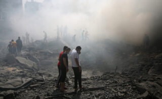 Looking for survivors after an Israeli airstrike
