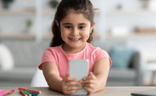 Girl on phone banner