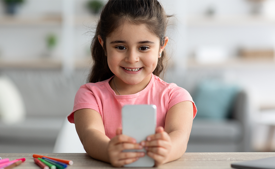 Girl on phone banner