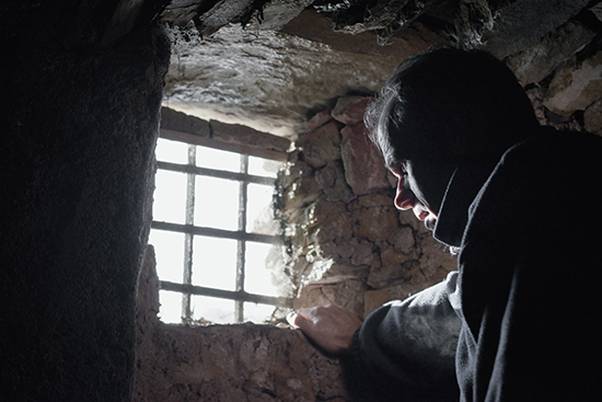 Man,prisoner,or,captive,in,the,dark,underground,cell